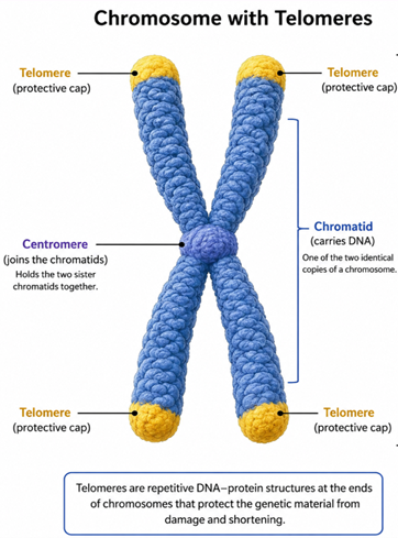 DTelomerase enzyme can help rebuild telomeres (boosted by exercise, sleep, reduced stress etc)